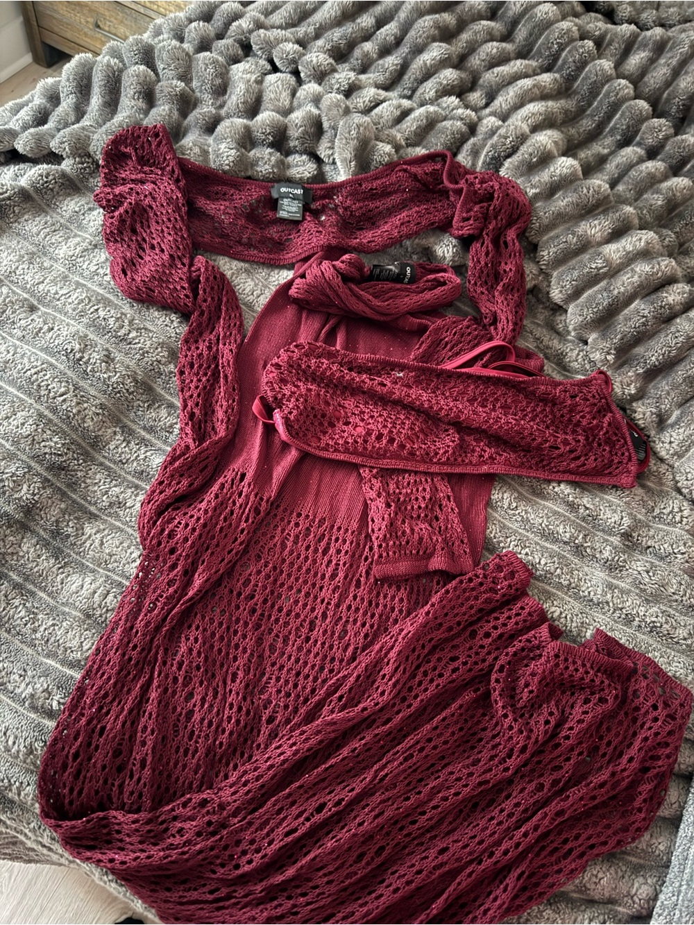 GUESS Women's Burgundy Knit Dress